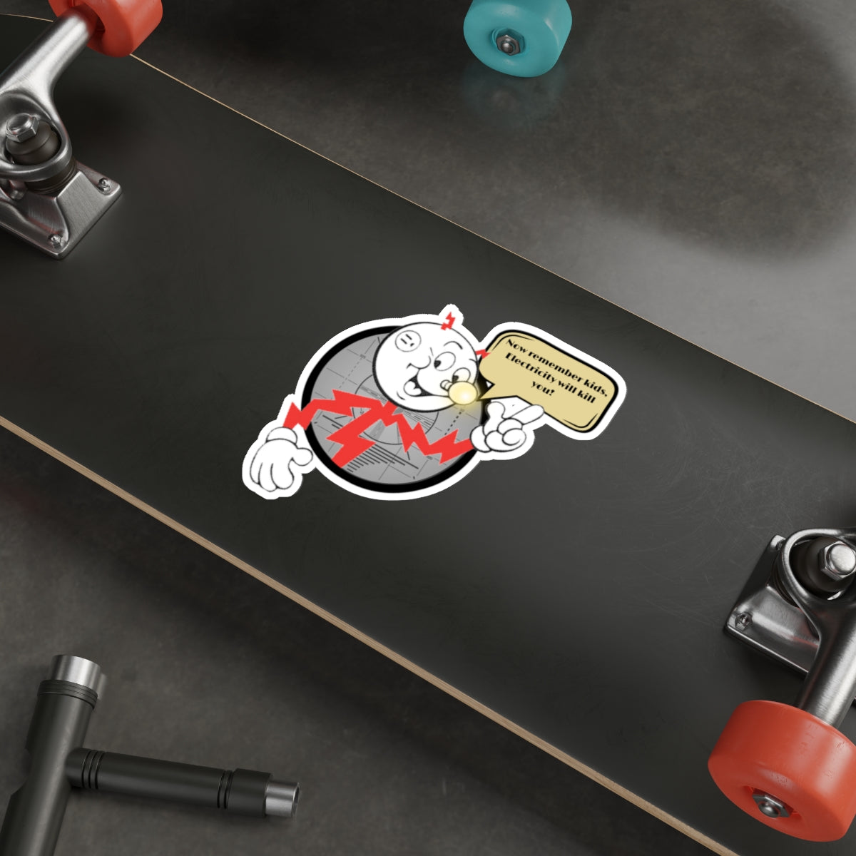 Die-Cut Stickers - Reddy Kilowatt Electricity Warning Design