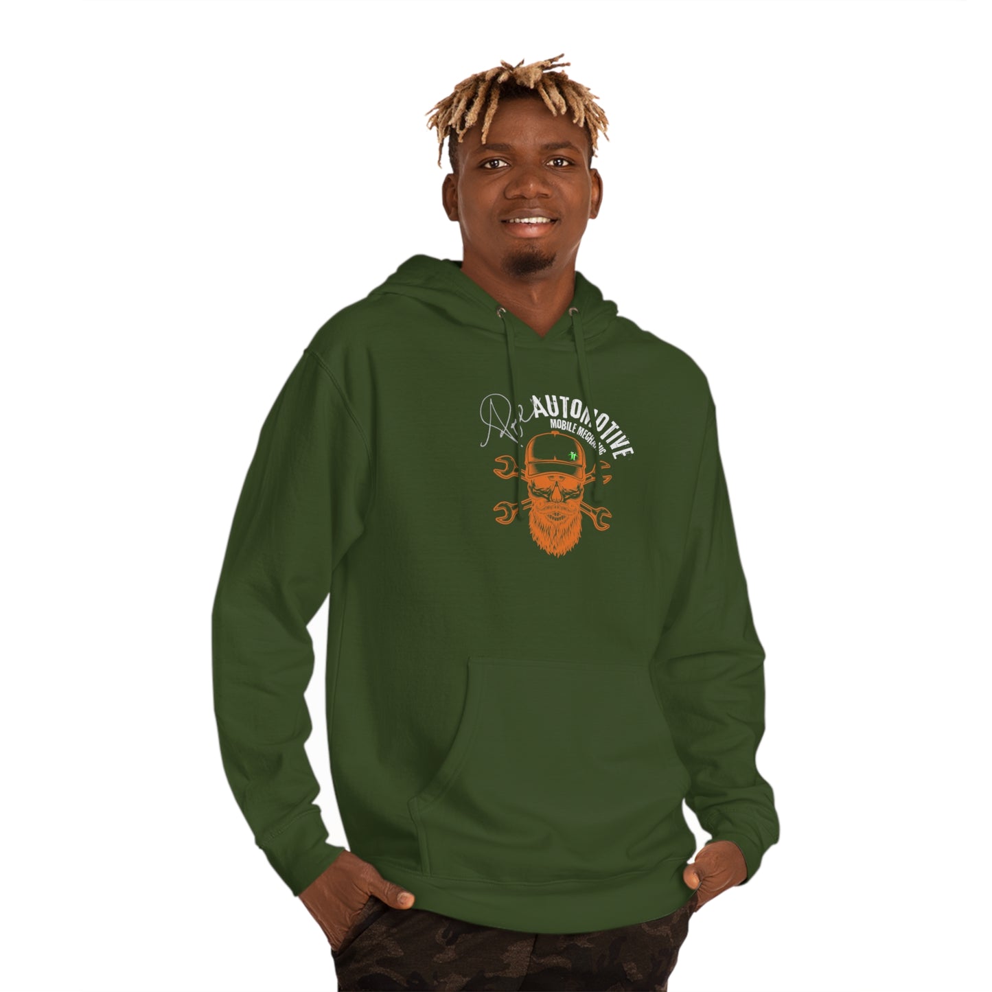 Poe Automotive bearded Skull Hooded Sweatshirt
