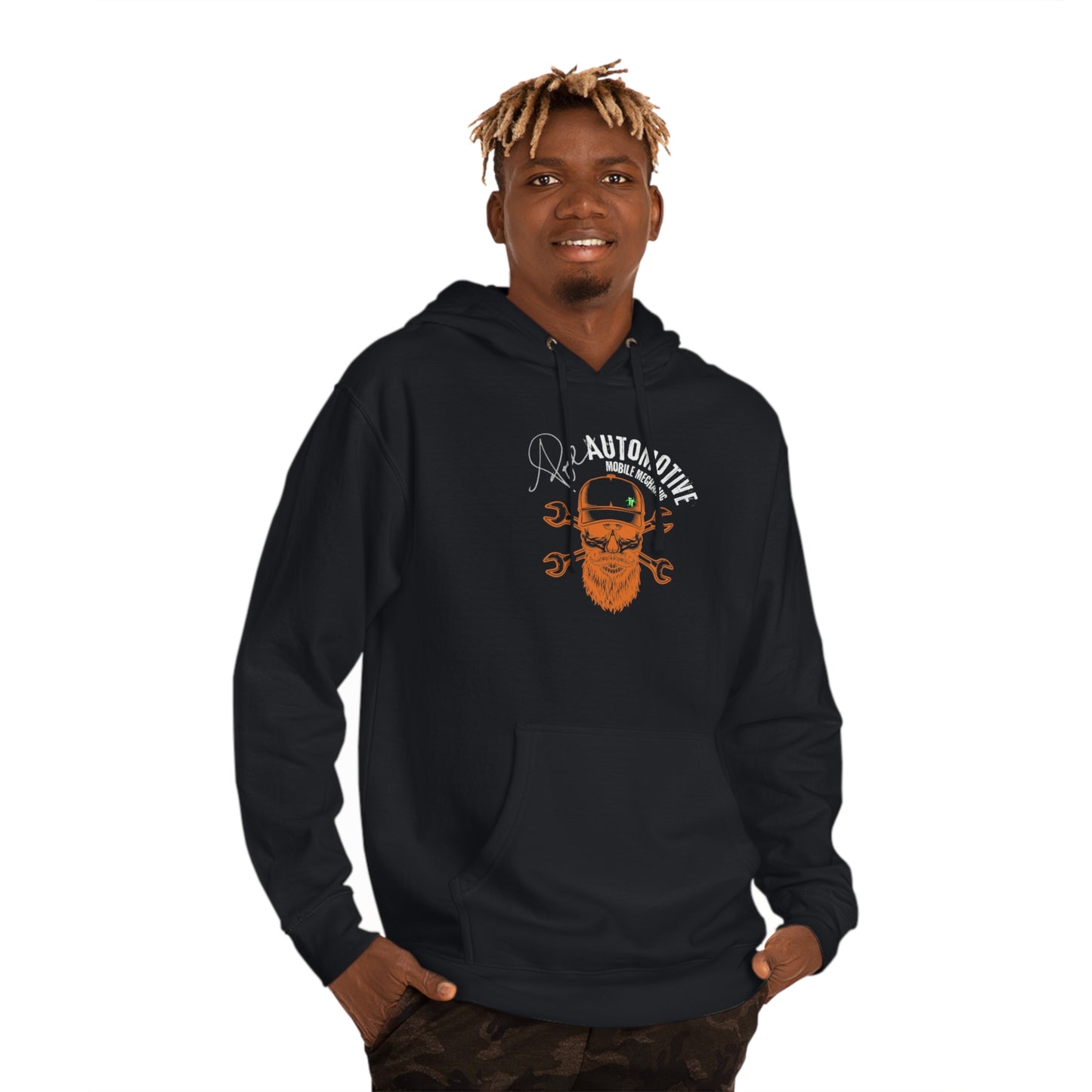 Poe Automotive bearded Skull Hooded Sweatshirt