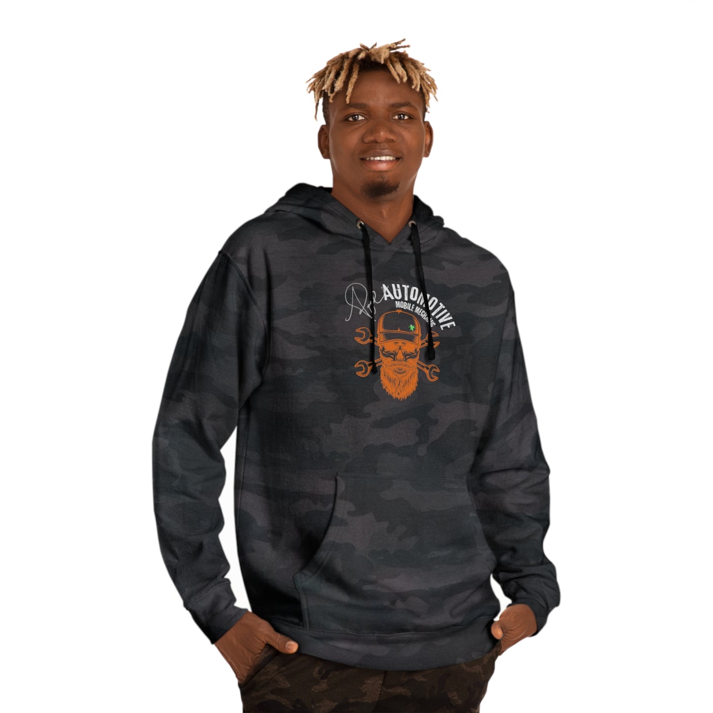 Poe Automotive bearded Skull Hooded Sweatshirt