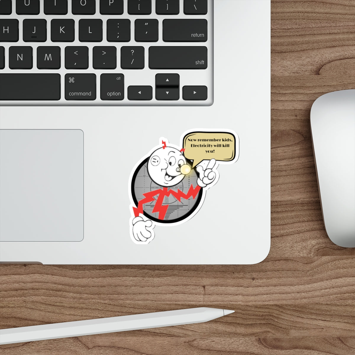 Die-Cut Stickers - Reddy Kilowatt Electricity Warning Design