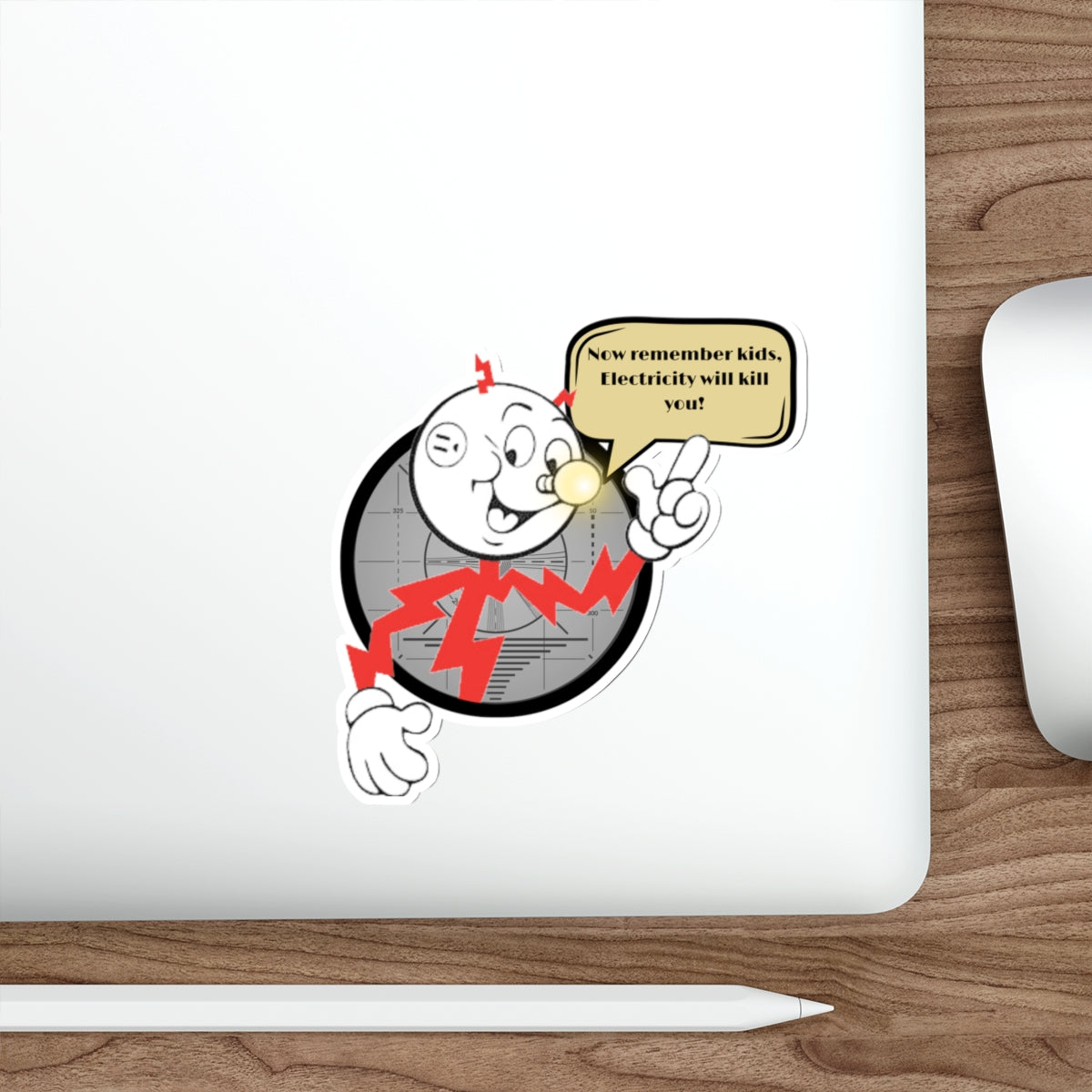 Die-Cut Stickers - Reddy Kilowatt Electricity Warning Design