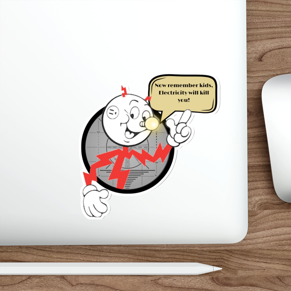 Die-Cut Stickers - Reddy Kilowatt Electricity Warning Design