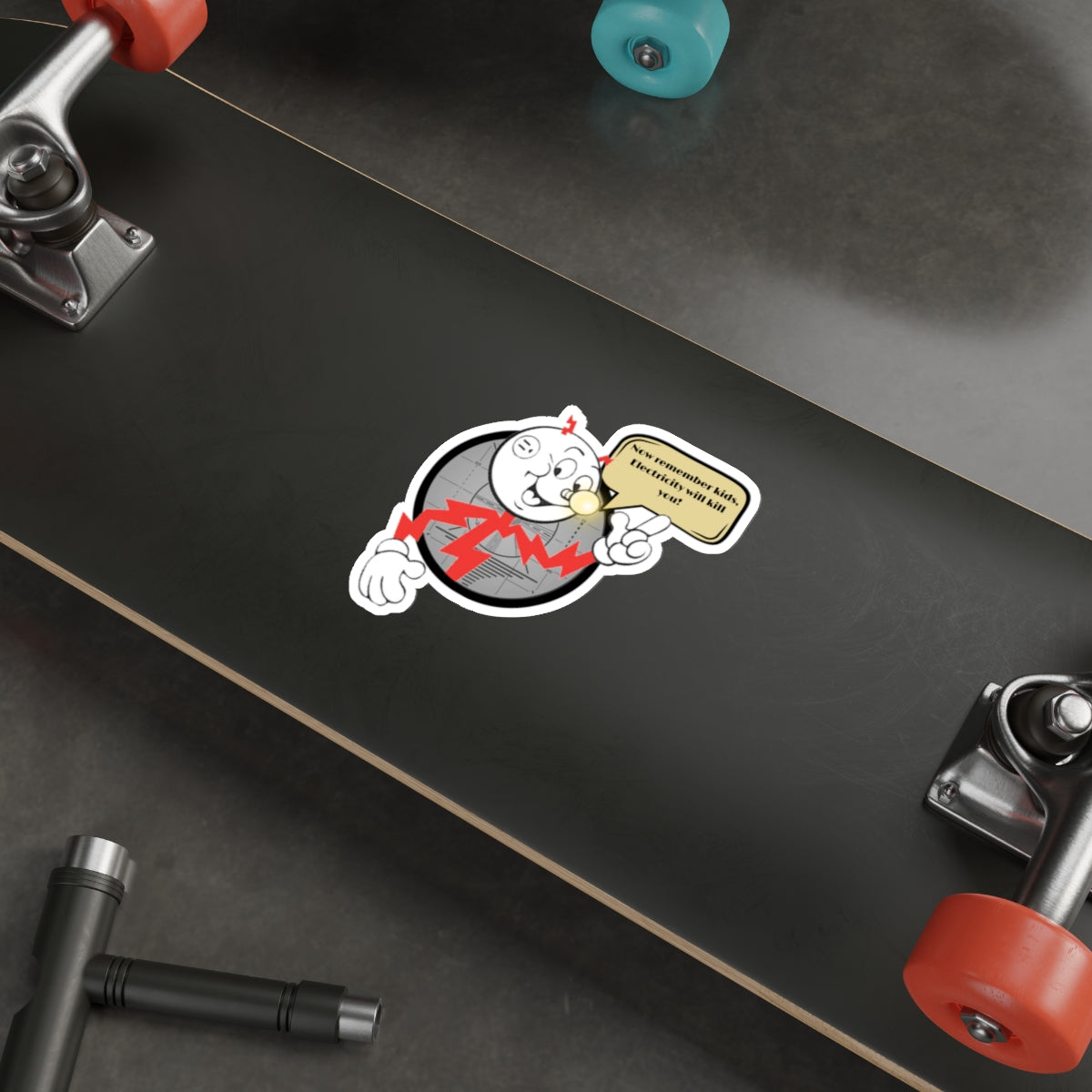 Die-Cut Stickers - Reddy Kilowatt Electricity Warning Design