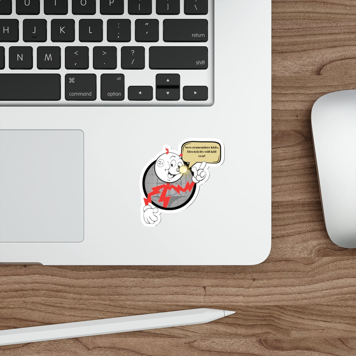 Die-Cut Stickers - Reddy Kilowatt Electricity Warning Design