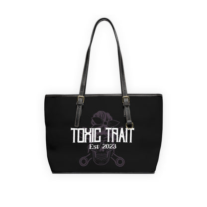 Toxic Trait Smokey Lavender Skull Leather Shoulder Bag