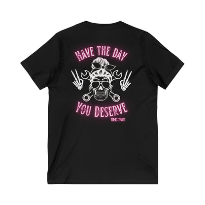 Have a Day Jersey Short Sleeve V-Neck Tee