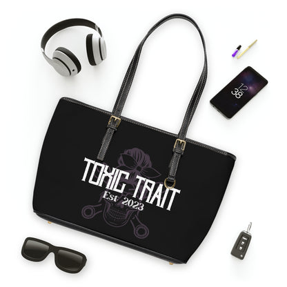 Toxic Trait Smokey Lavender Skull Leather Shoulder Bag