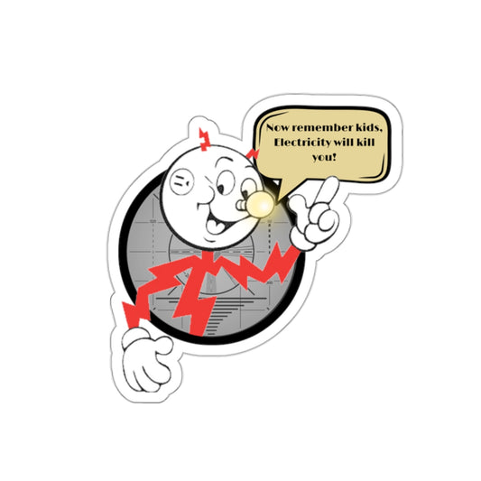 Die-Cut Stickers - Reddy Kilowatt Electricity Warning Design